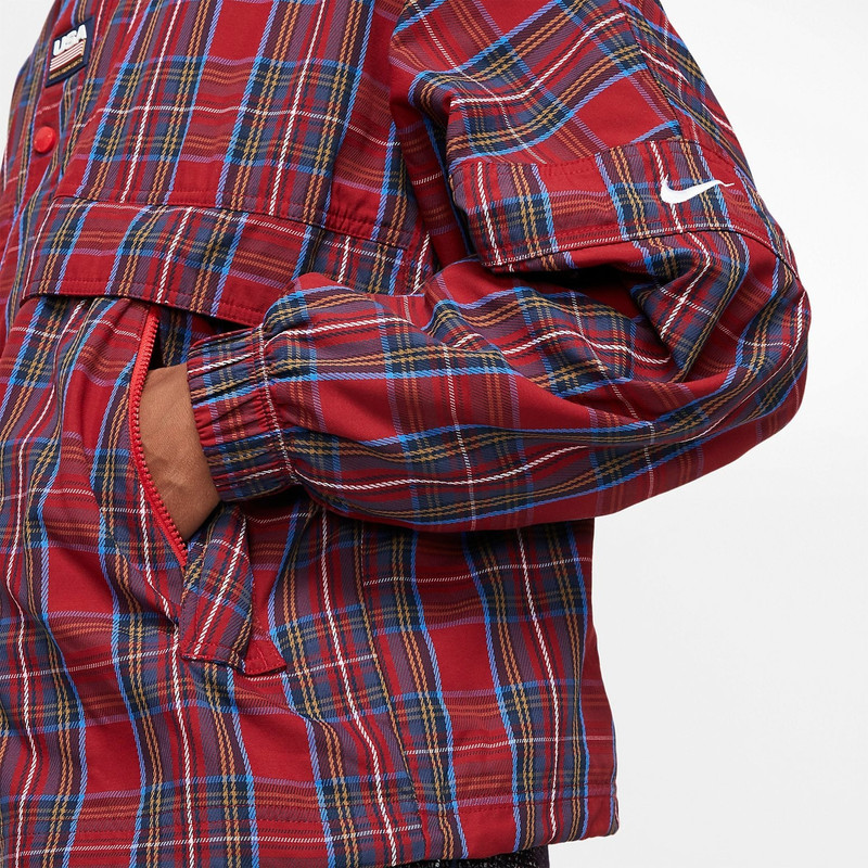 Nike Nike Plaid Jacket 'University Red' CD6375-657 outlook