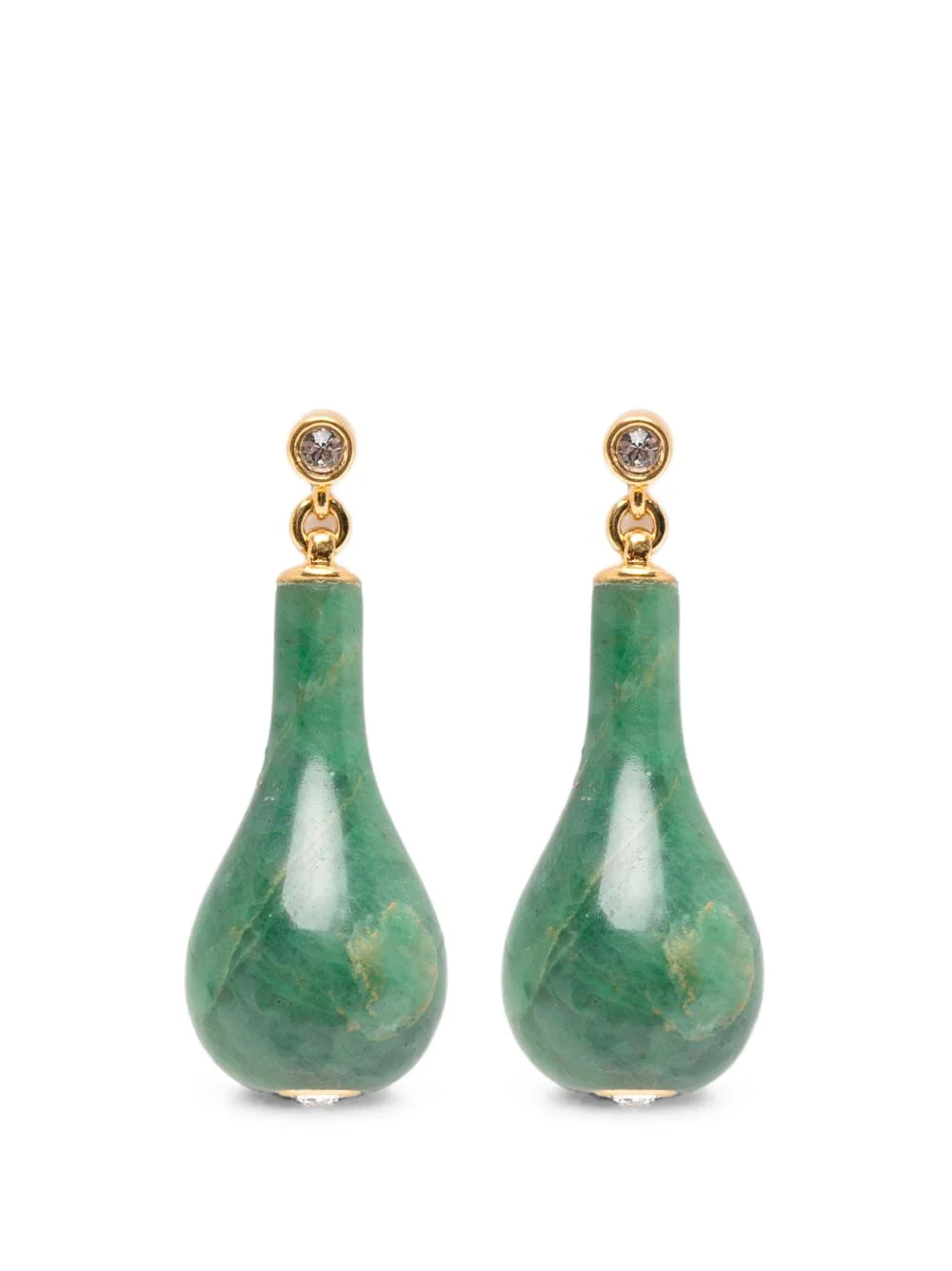 Jade drop-design earrings - 1