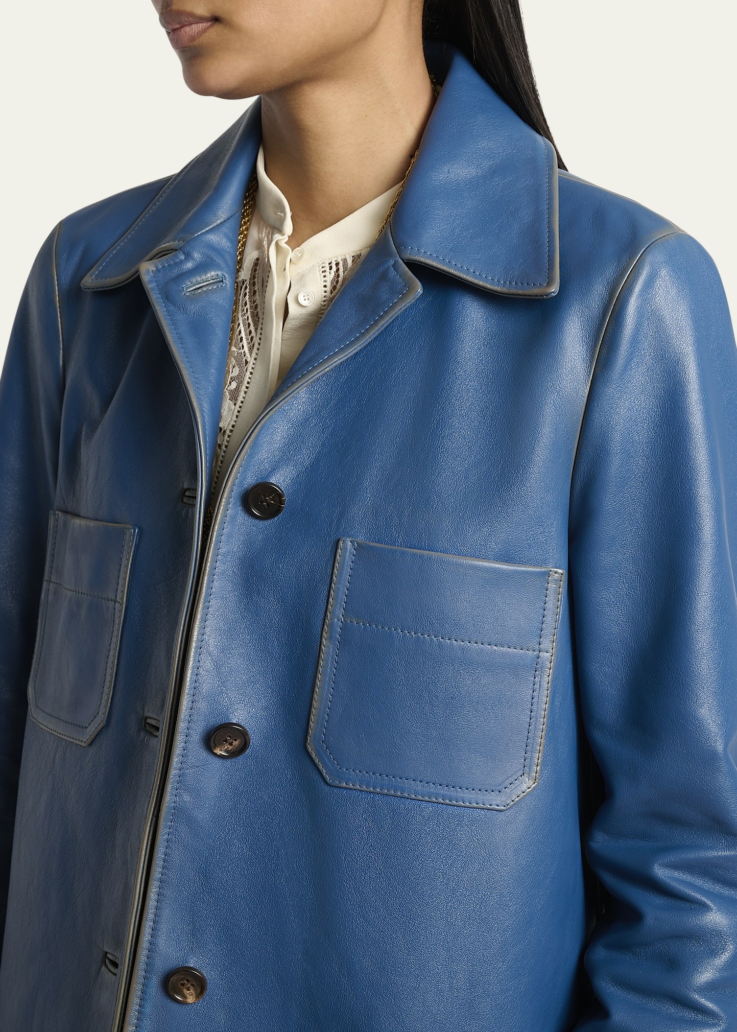 Leather Bracelet-Sleeve Car Coat - 5