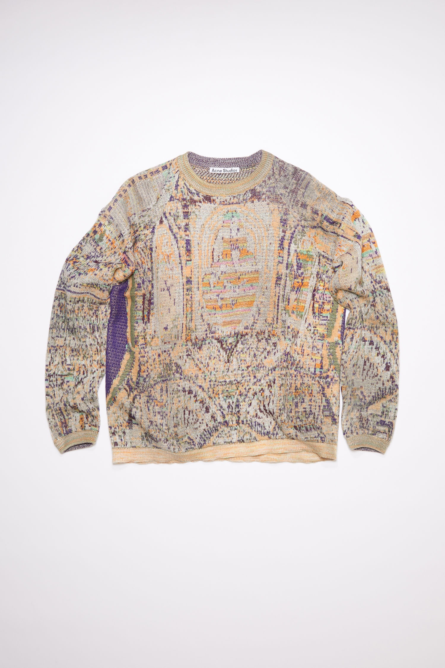 Crew neck sweater - Warm beige/multi - 1