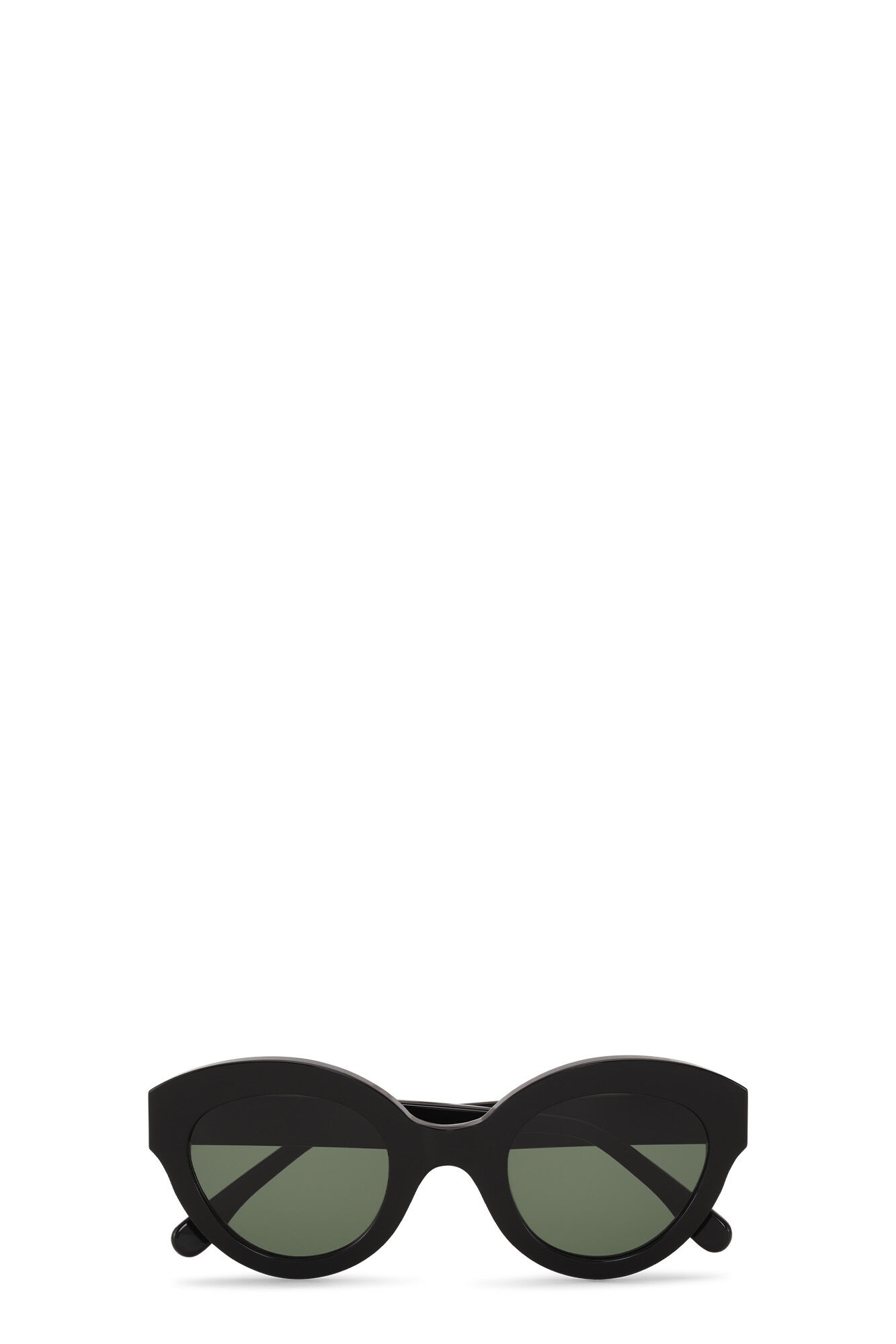 BLACK CHUNKY ROUND SUNGLASSES - 1