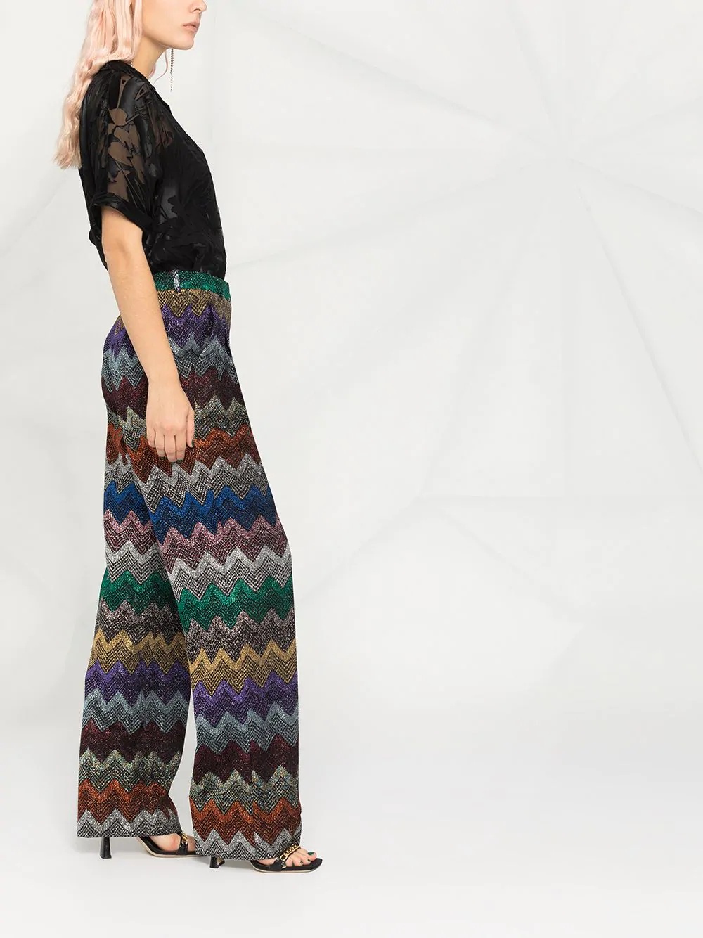 zigzag tailored trousers - 4