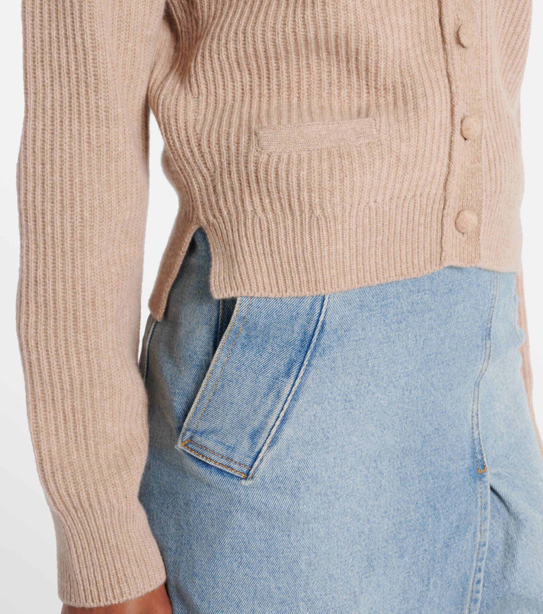 Ribbed-knit wool and cashmere cardigan - 5