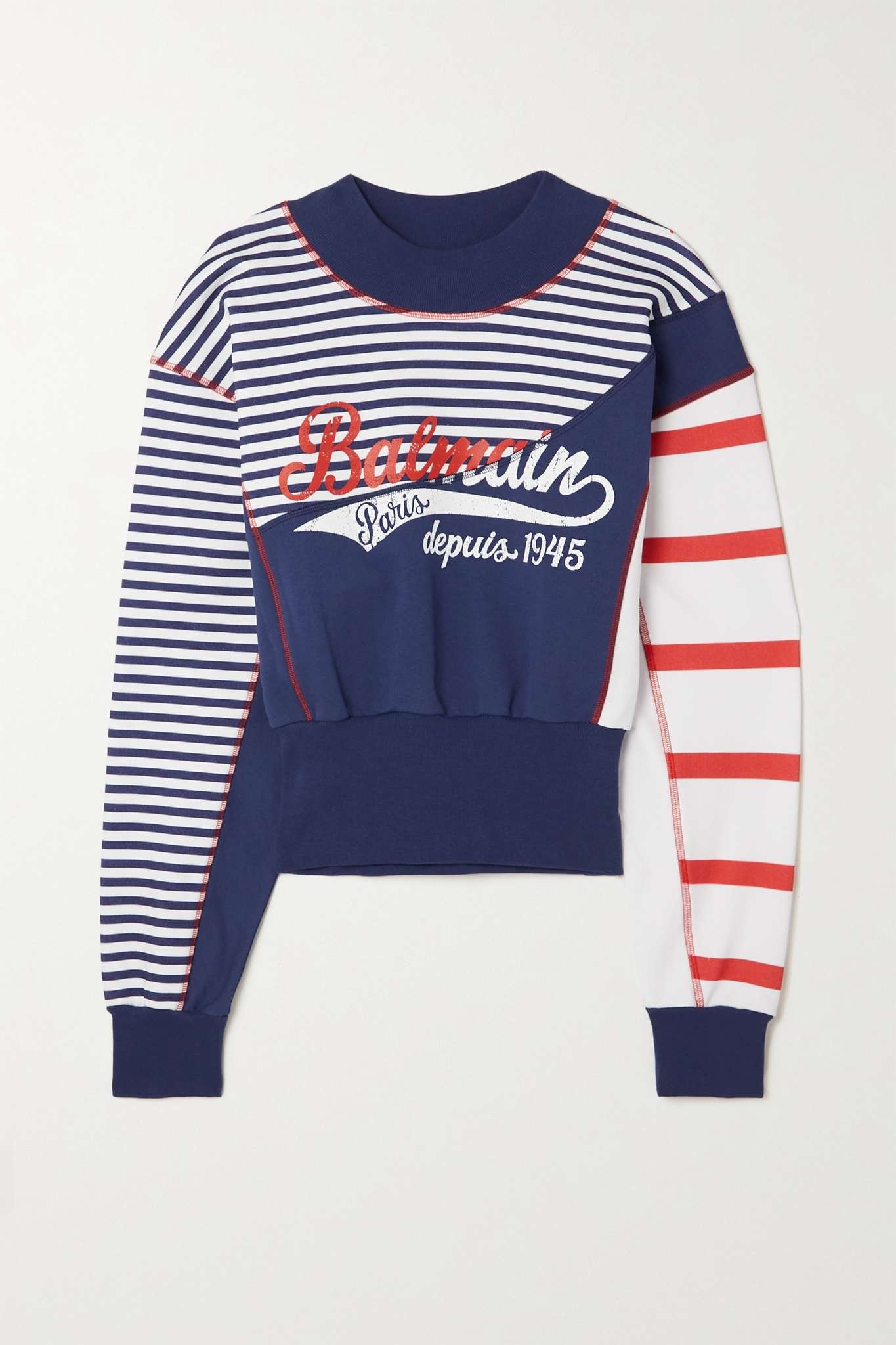 Cropped printed cotton-jersey sweatshirt - 1