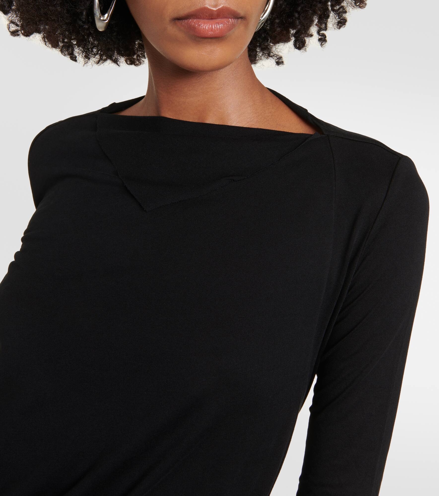 Lilies draped jersey midi dress - 4