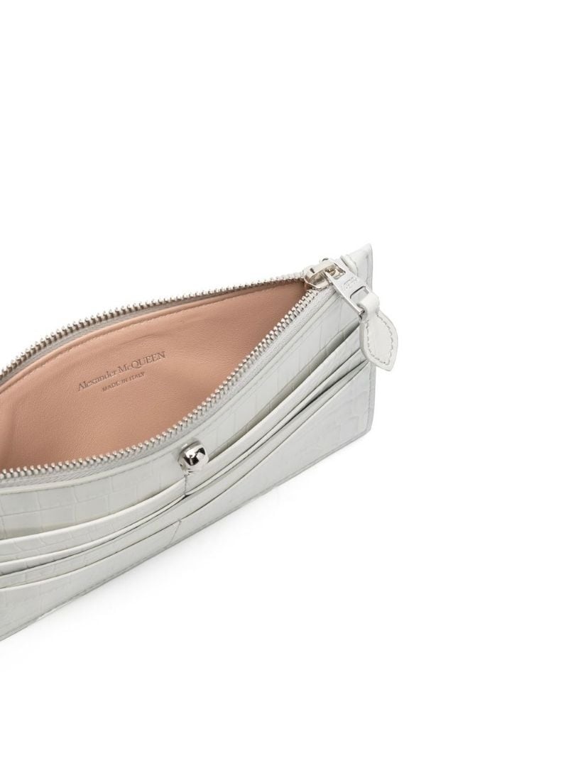 crocodile-effect leather purse - 3