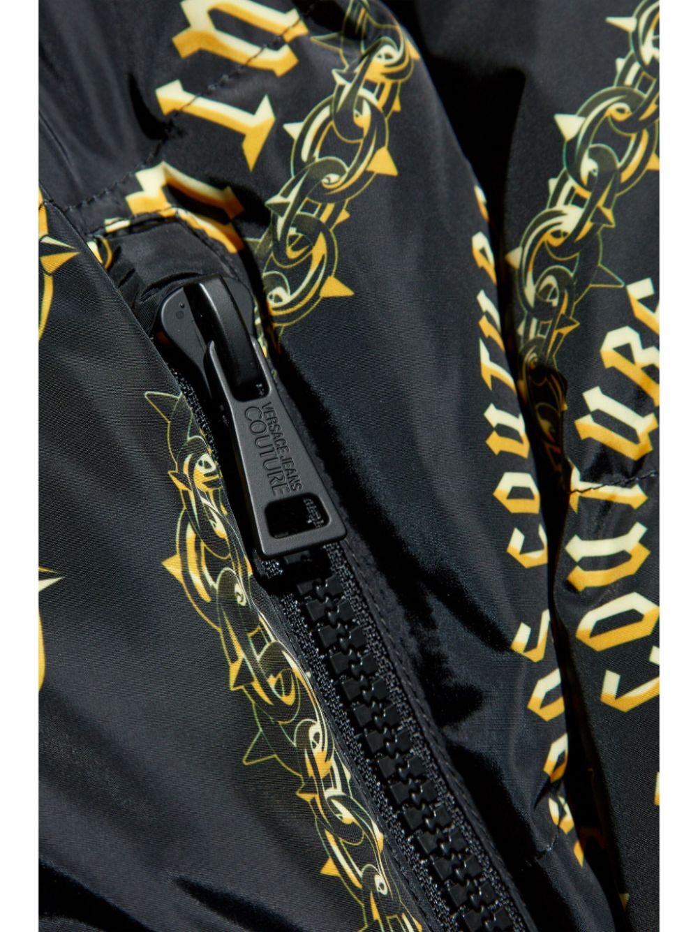 reversible chain-print hooded jacket - 5