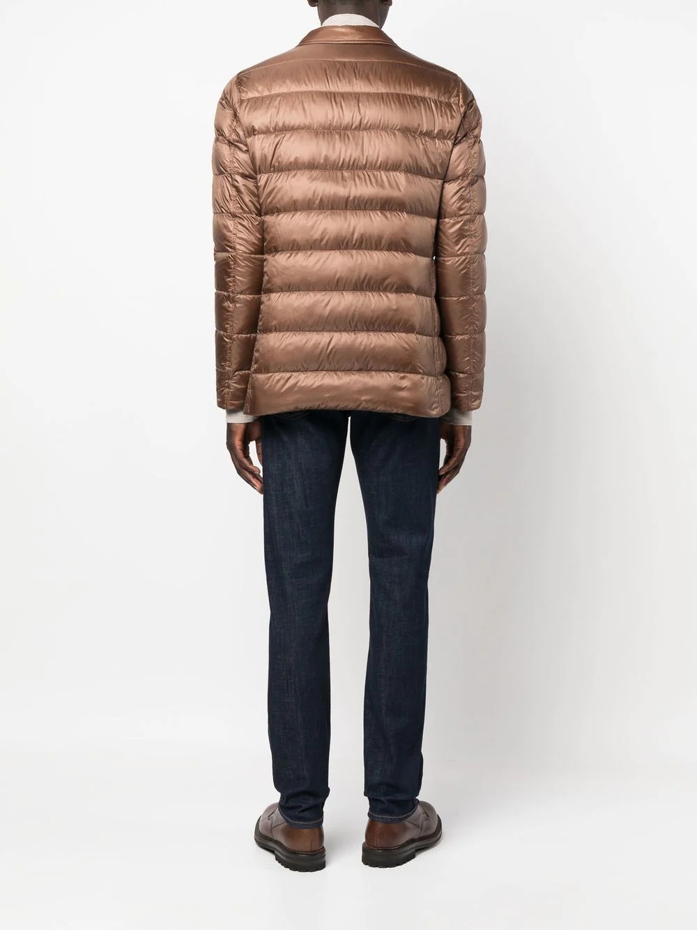 padded button-up down jacket - 6