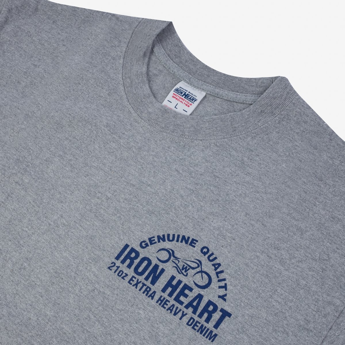 IHPT-2304-GRY 7.5oz Printed Loopwheel Crew Neck T-Shirt - Grey - 7