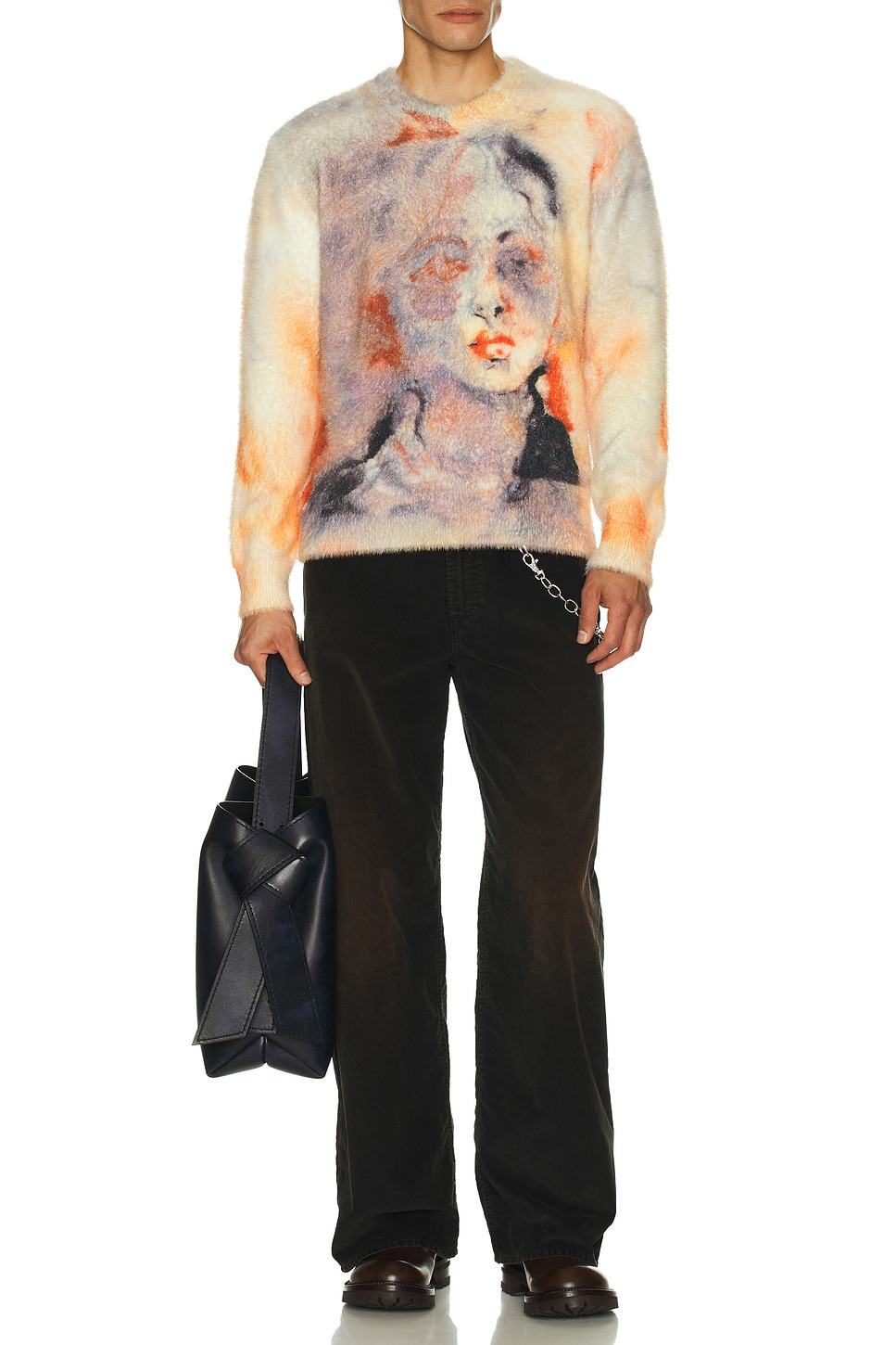 Watercolor Face Mohair Sweater - 4