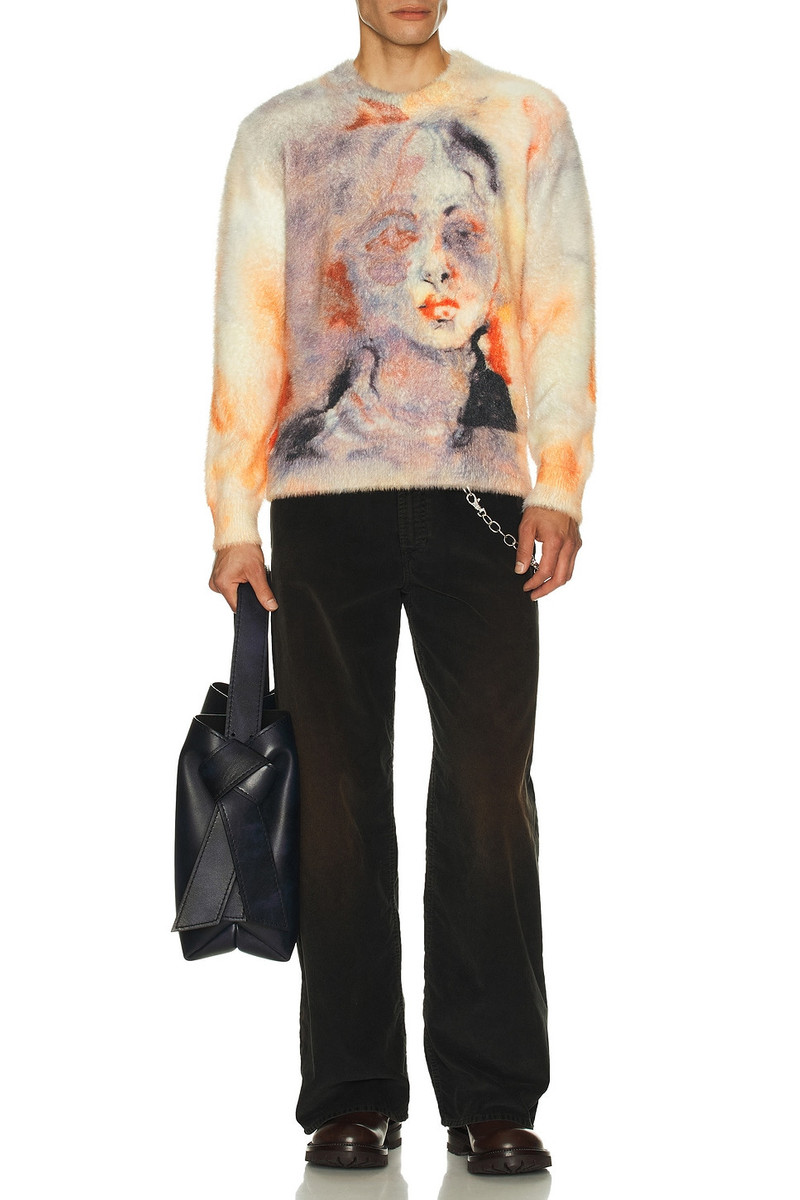 KidSuper Watercolor Face Mohair Sweater outlook