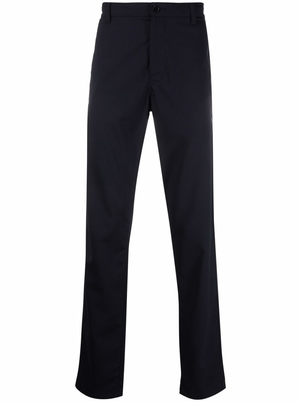 twill straight-leg trousers - 1