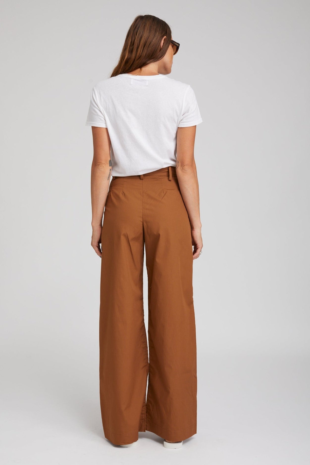 ESPRESSO COTTON POPLIN PLEATED TROUSERS - 3