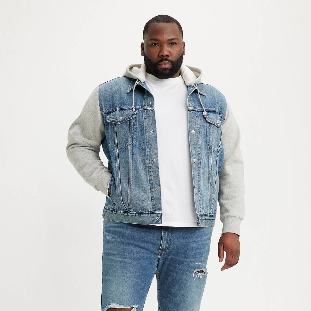 HYBRID HOODIE TRUCKER JACKET (BIG) - 2