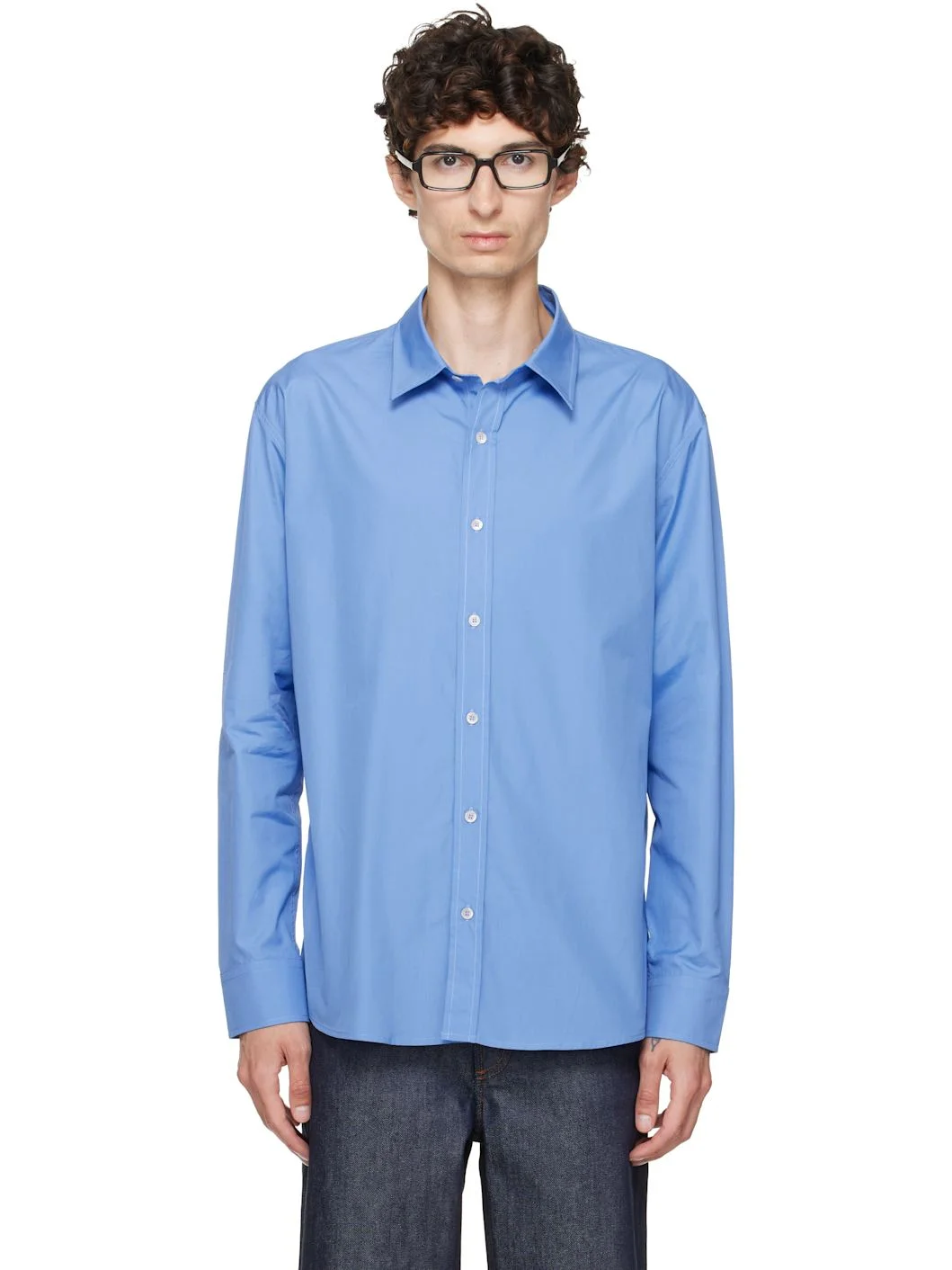Blue Organic Cotton Shirt - 1