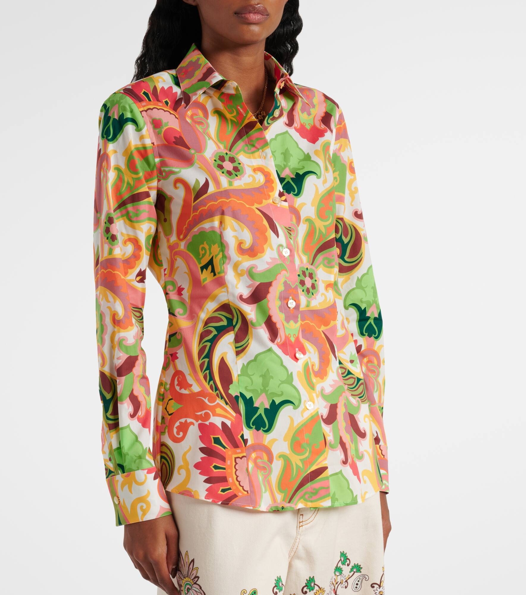 Paisley cotton-blend poplin shirt - 6
