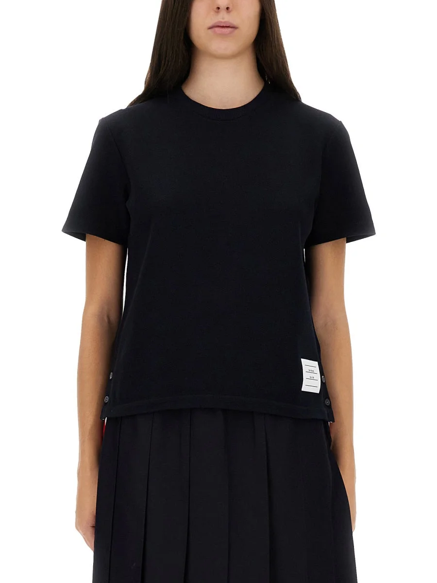 Thom Browne Women T-Shirt With Stripes - 1