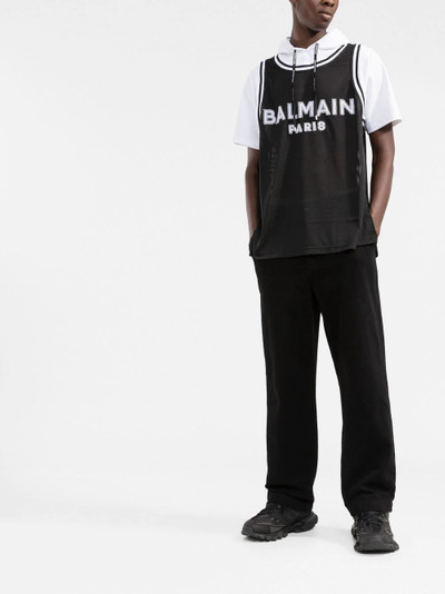 Balmain logo hooded T-shirt outlook