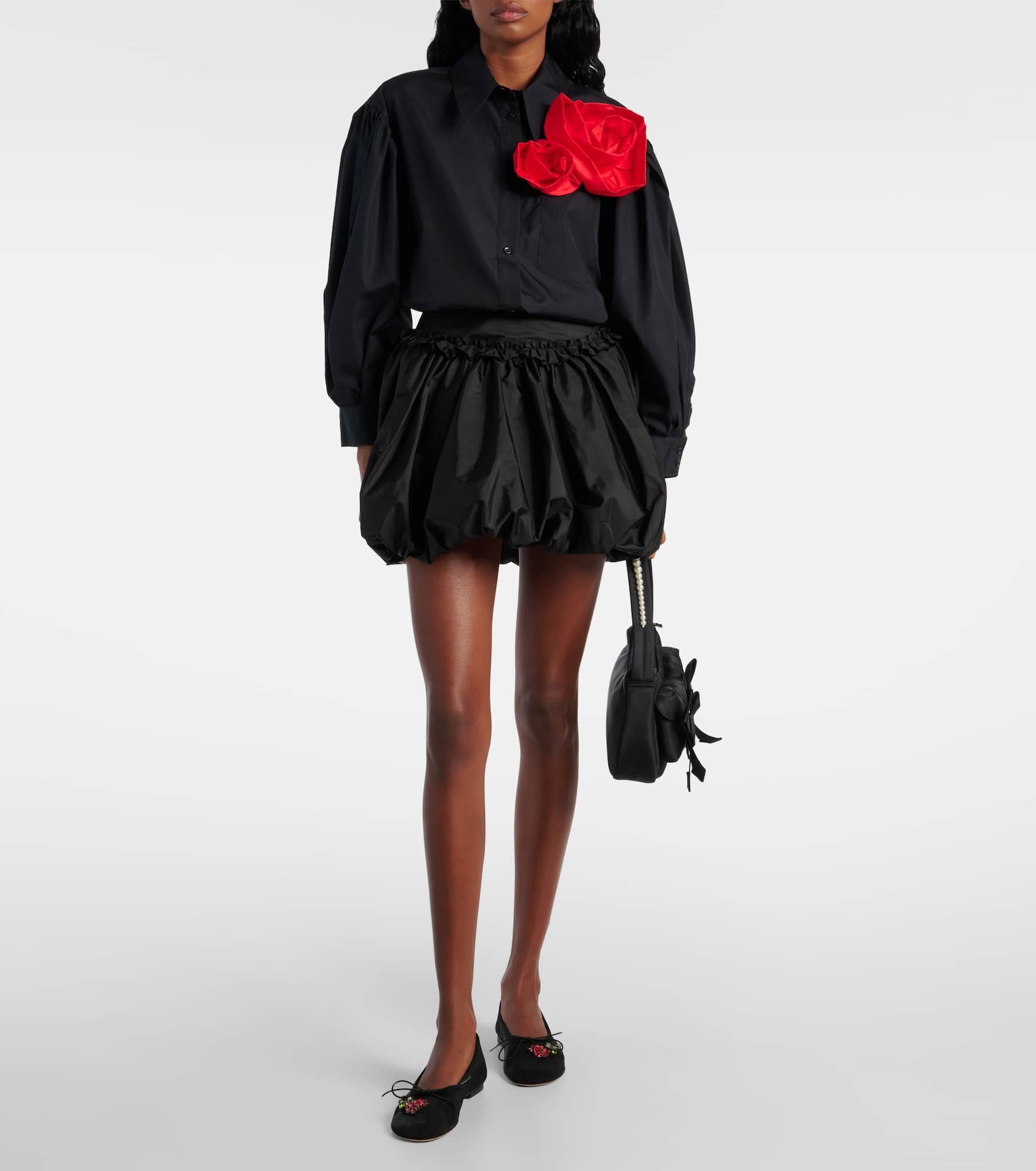 Gathered taffeta miniskirt - 2