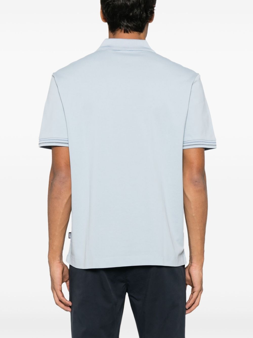 striped-trim polo shirt - 3
