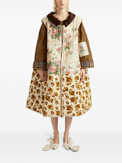 Erdem floral-gilet waxed cotton coat (two piece) outlook