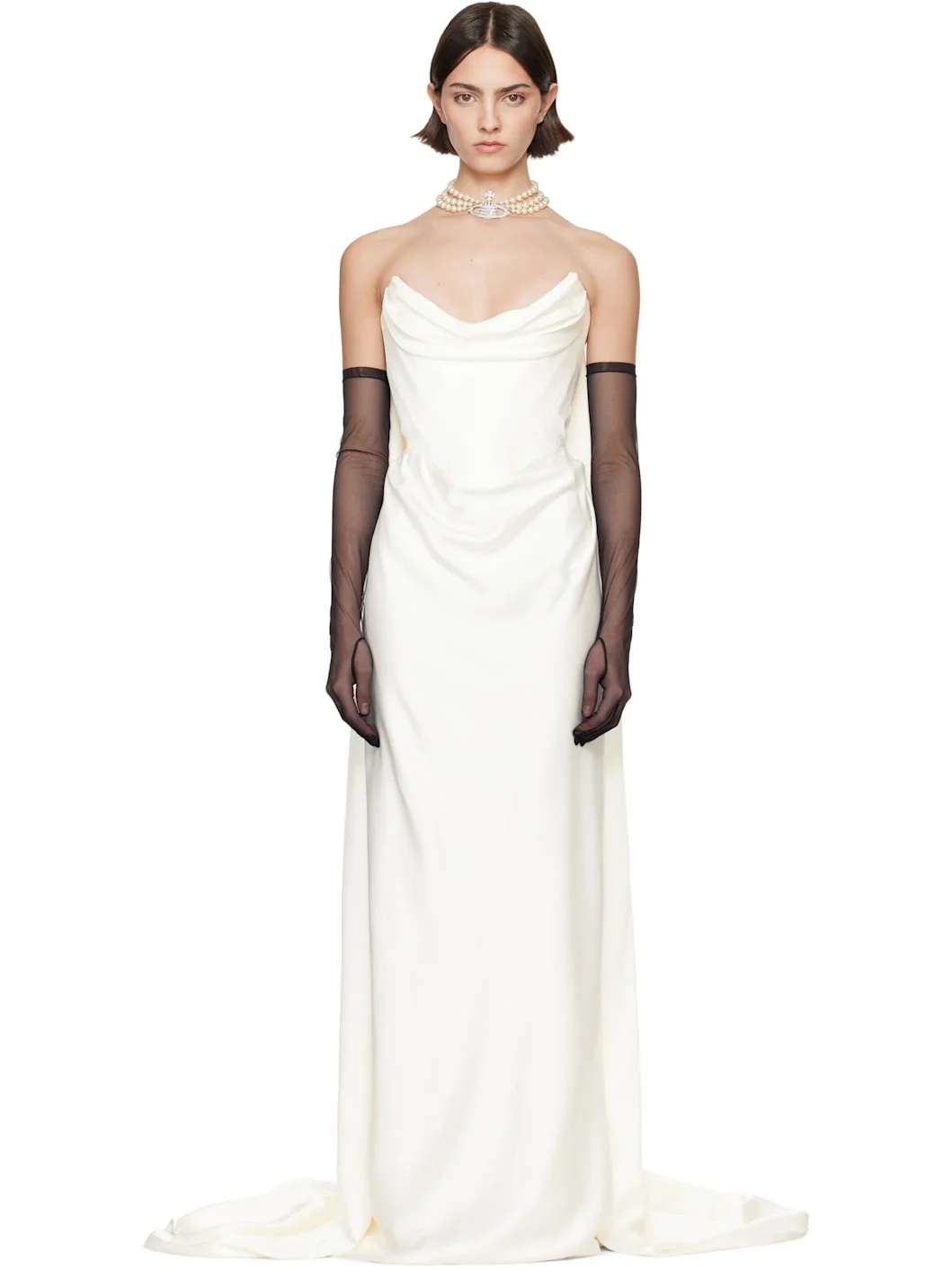 SSENSE Bridal Capsule Galaxy Cape Maxi Dress - 1