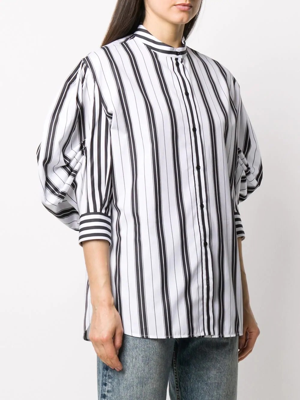 three-quarter balloon sleeves shirt - 3