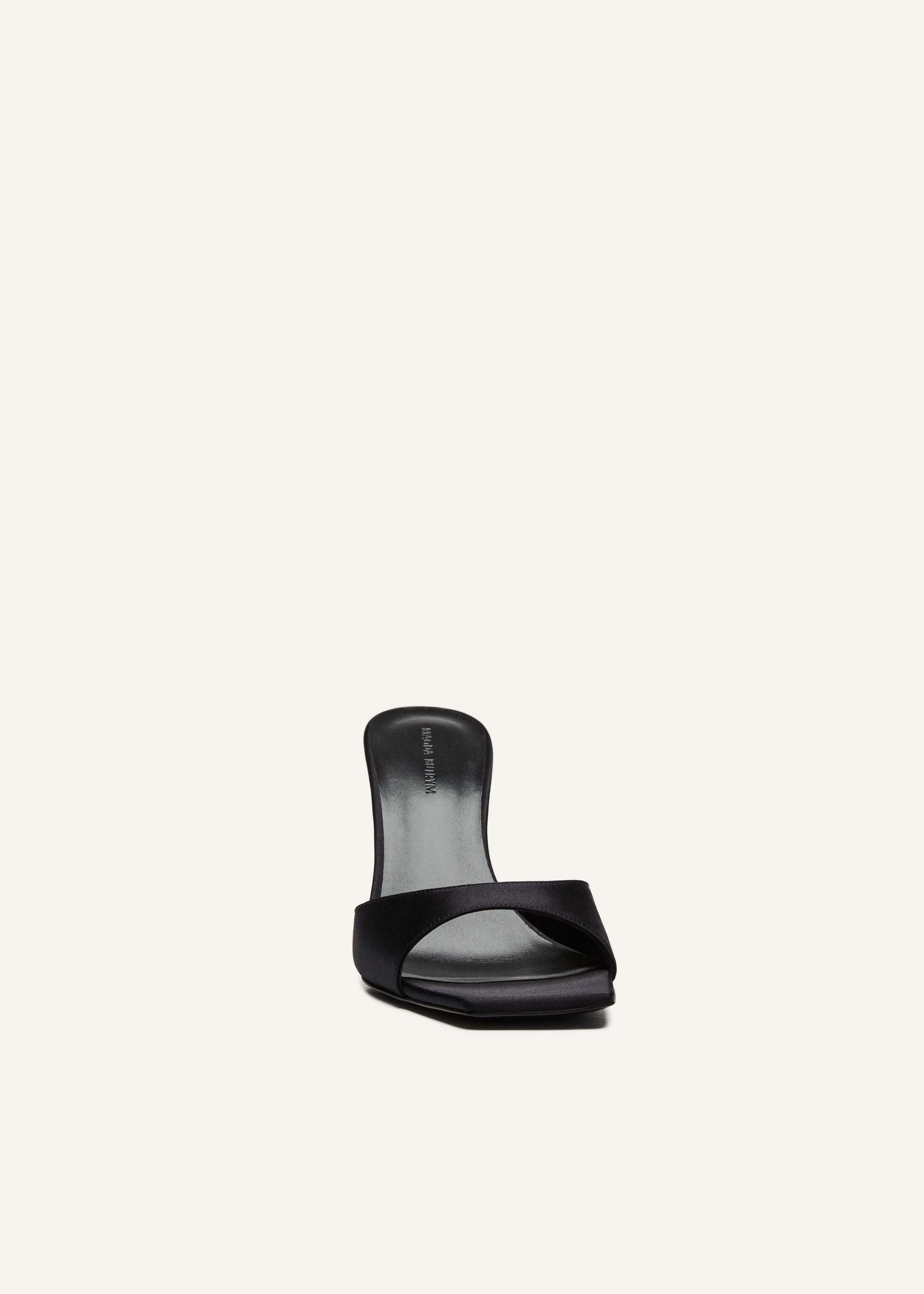 Thin satin mules in black - 3