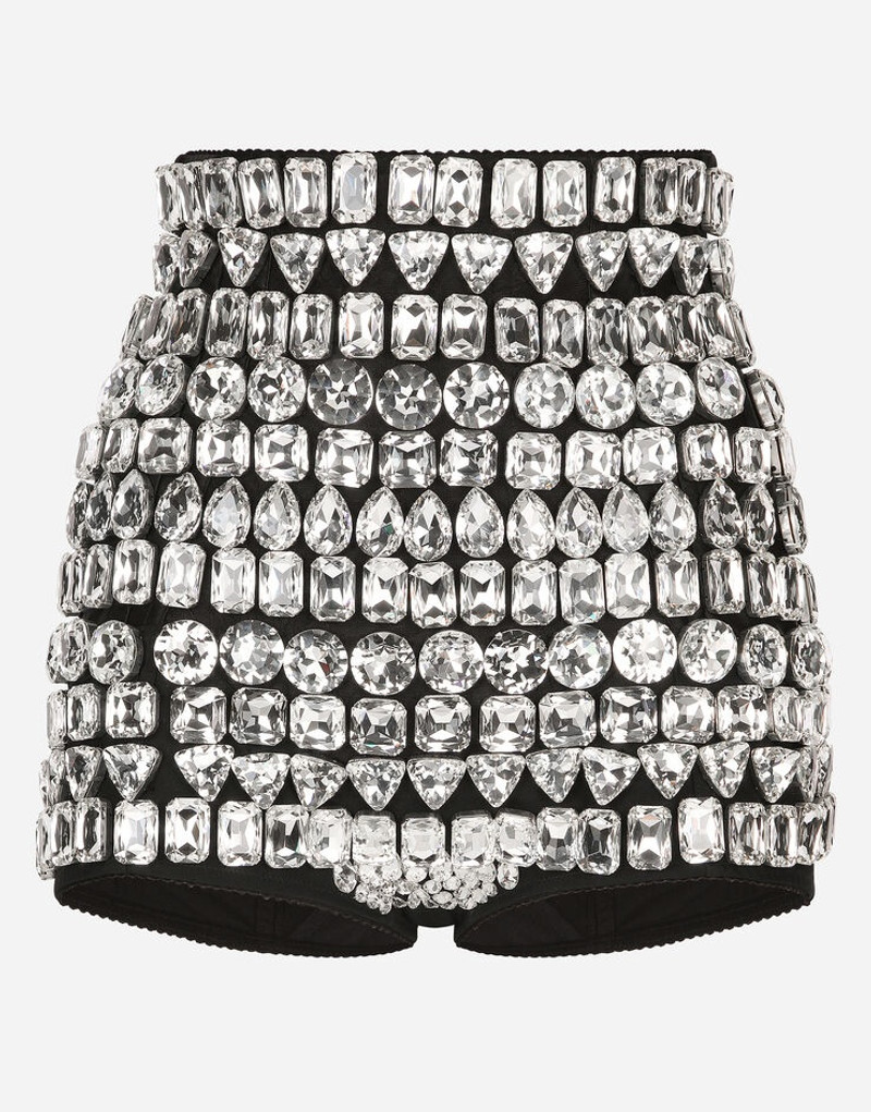 High-waisted panties with all-over rhinestone embellishment 1