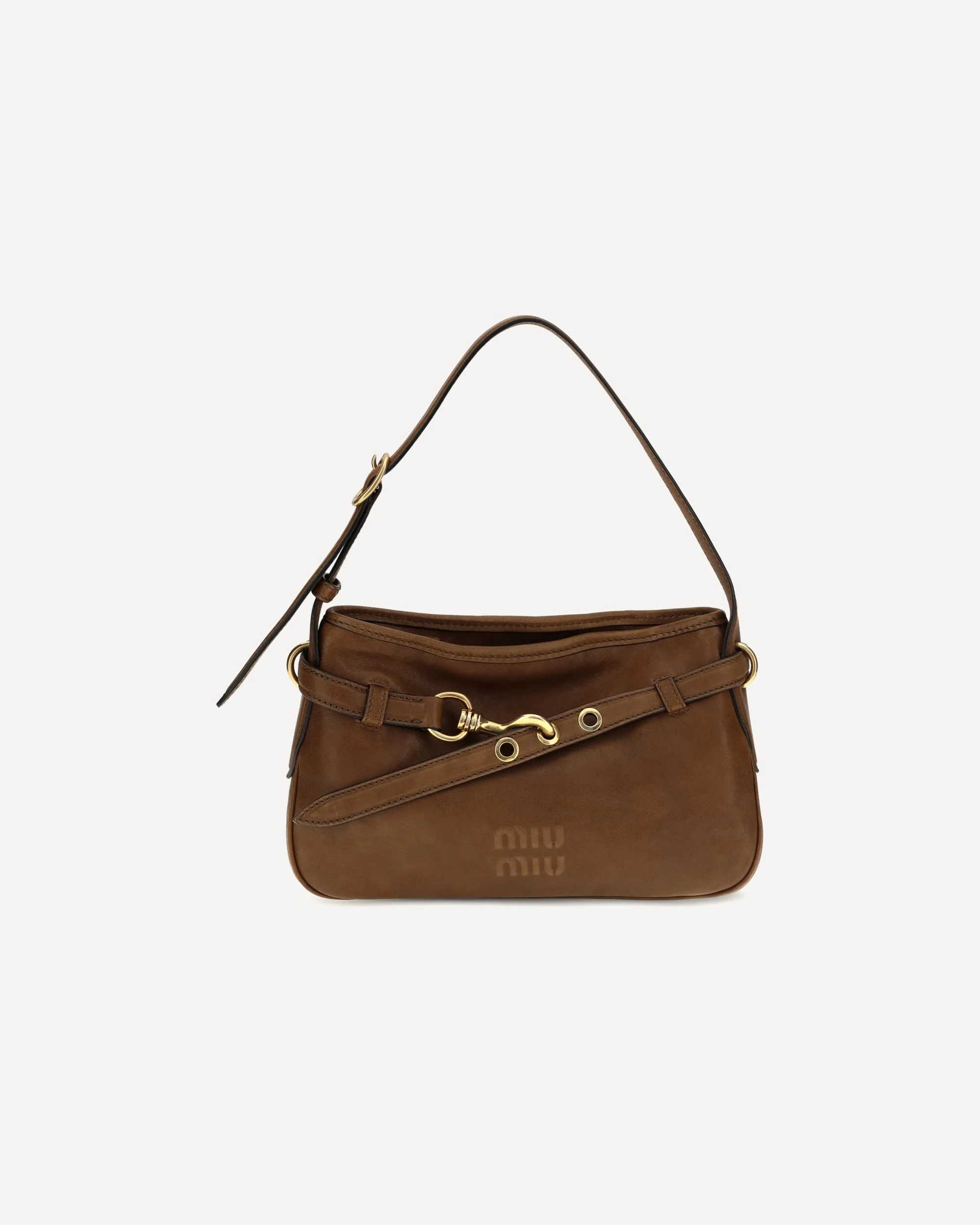 Leather Shoulder Bag with buckle detail - 1