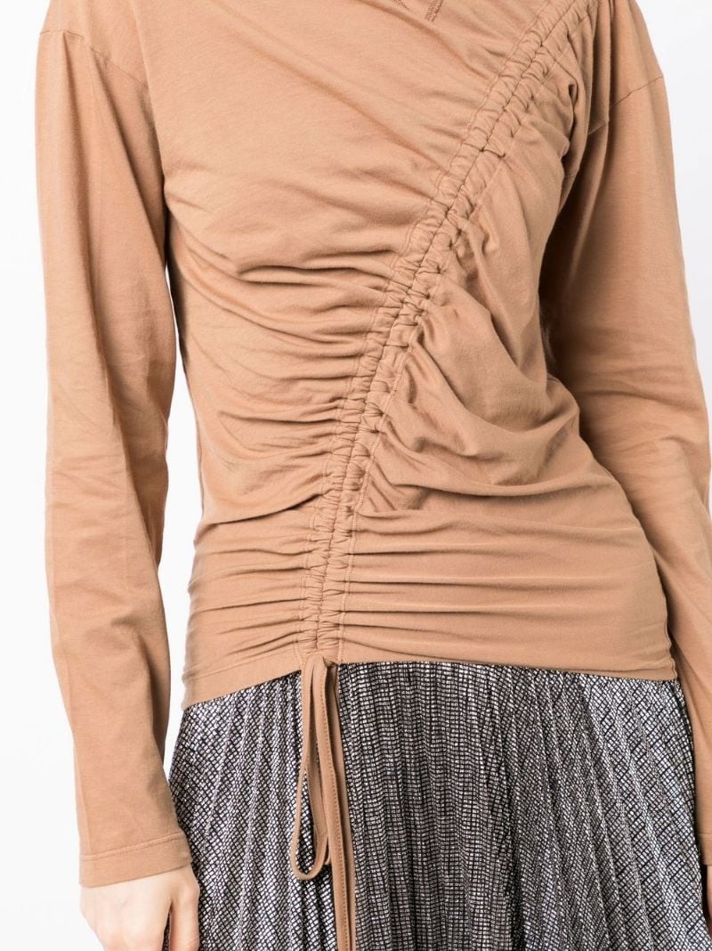 gathered-detail long sleeve top - 5