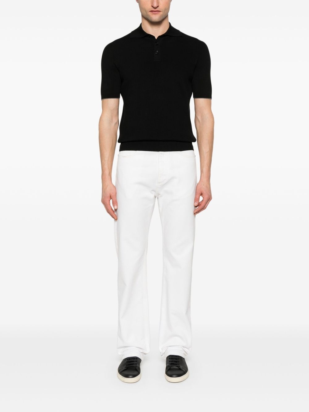 ribbed polo shirt - 2