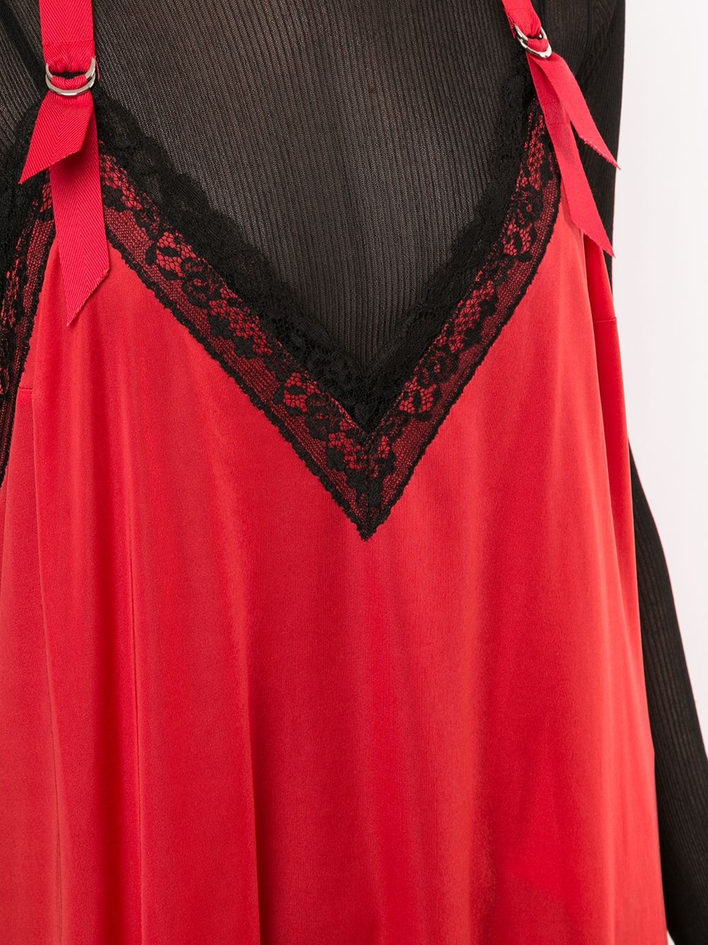 halterneck lace-detail dress - 5