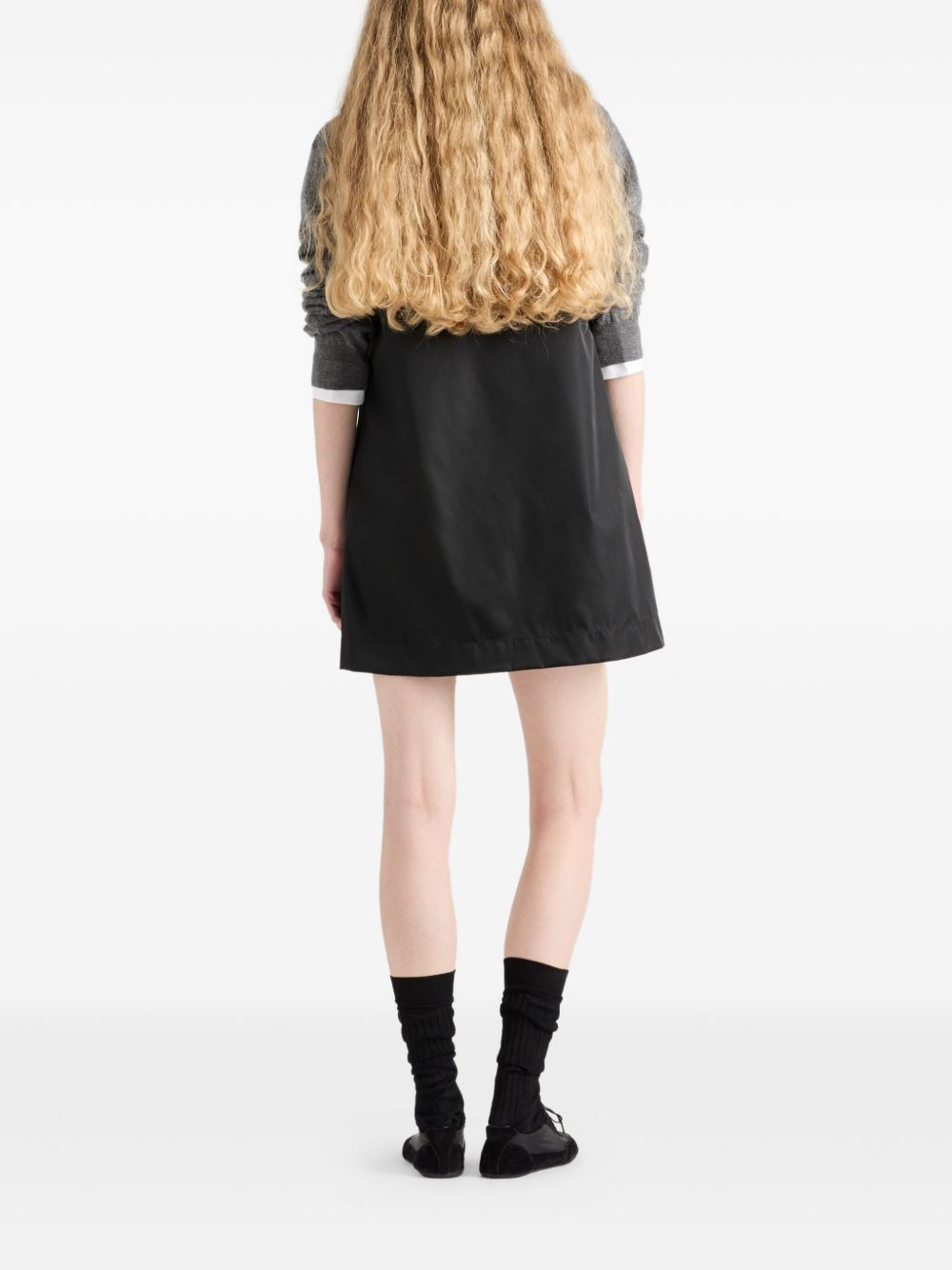 pleat-detail half-zip mini dress - 3