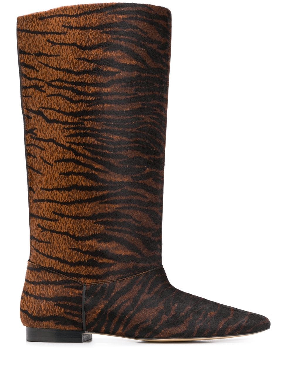 tiger-print pony-effect boots - 1