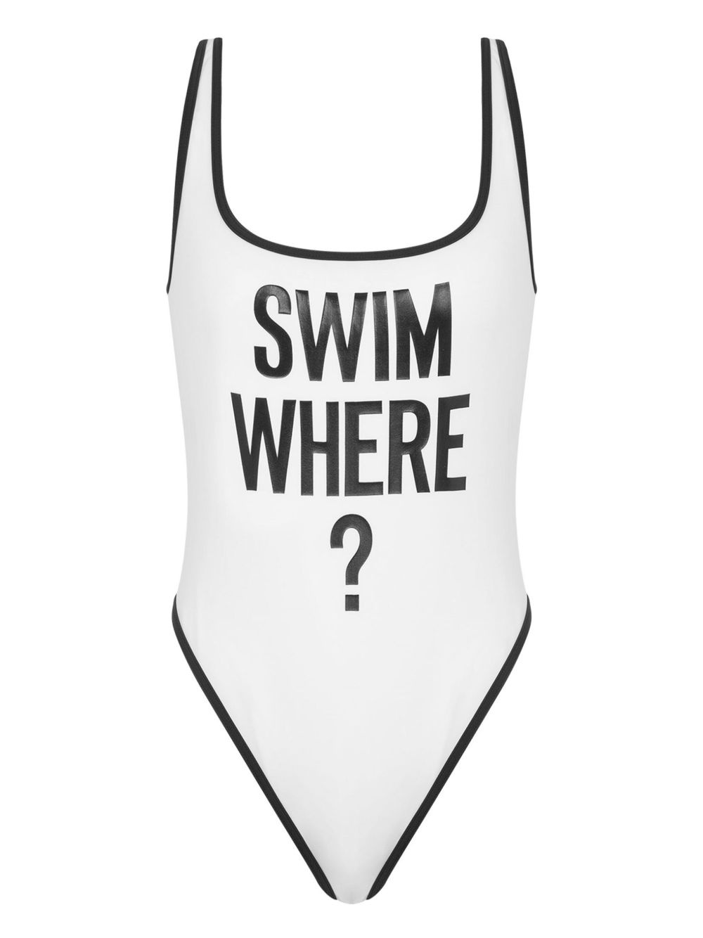 slogan-print swimsuit - 1