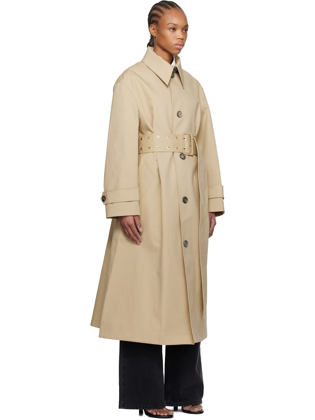 Beige Belted Coat - 2