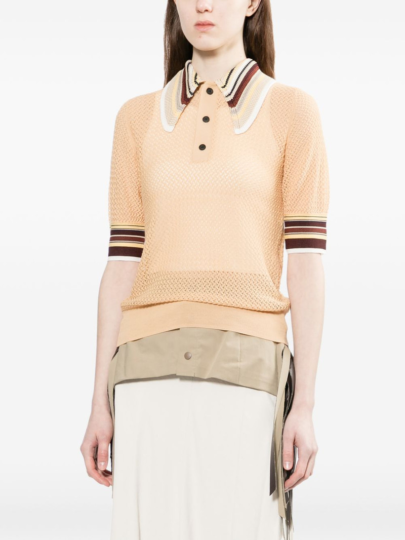 lace-knitted polo top 3