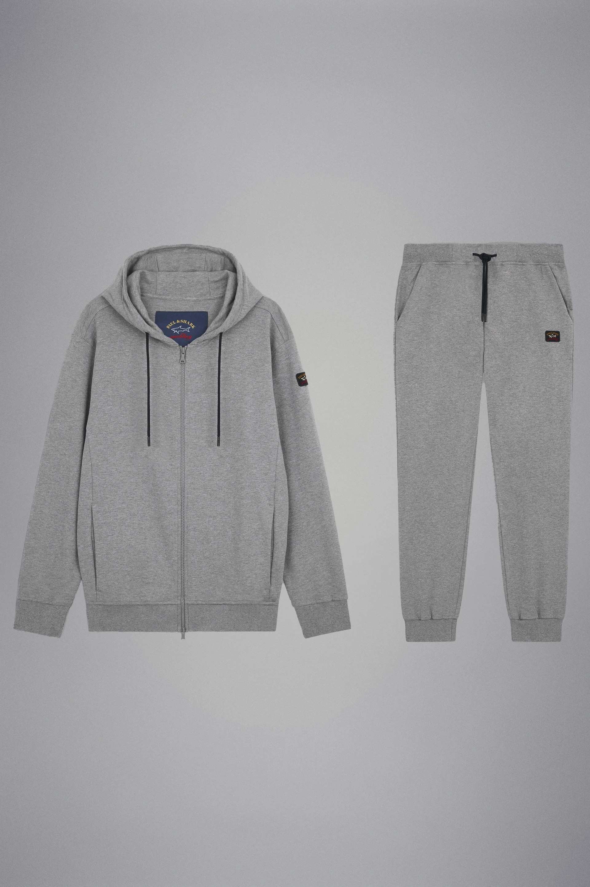 COTTON FULL ZIP TRACKSUIT WITH ICONIC BADGE - 1