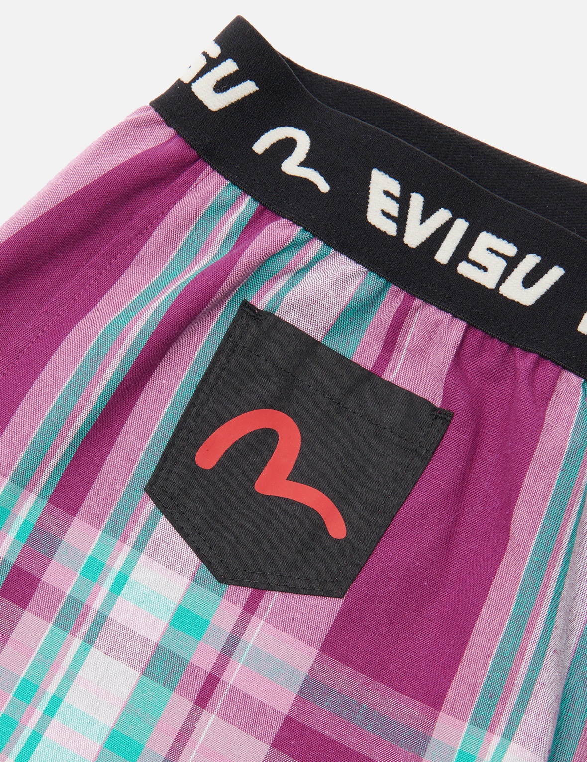 DAICOCK PRINT CHECKED BOXER SHORTS - 4