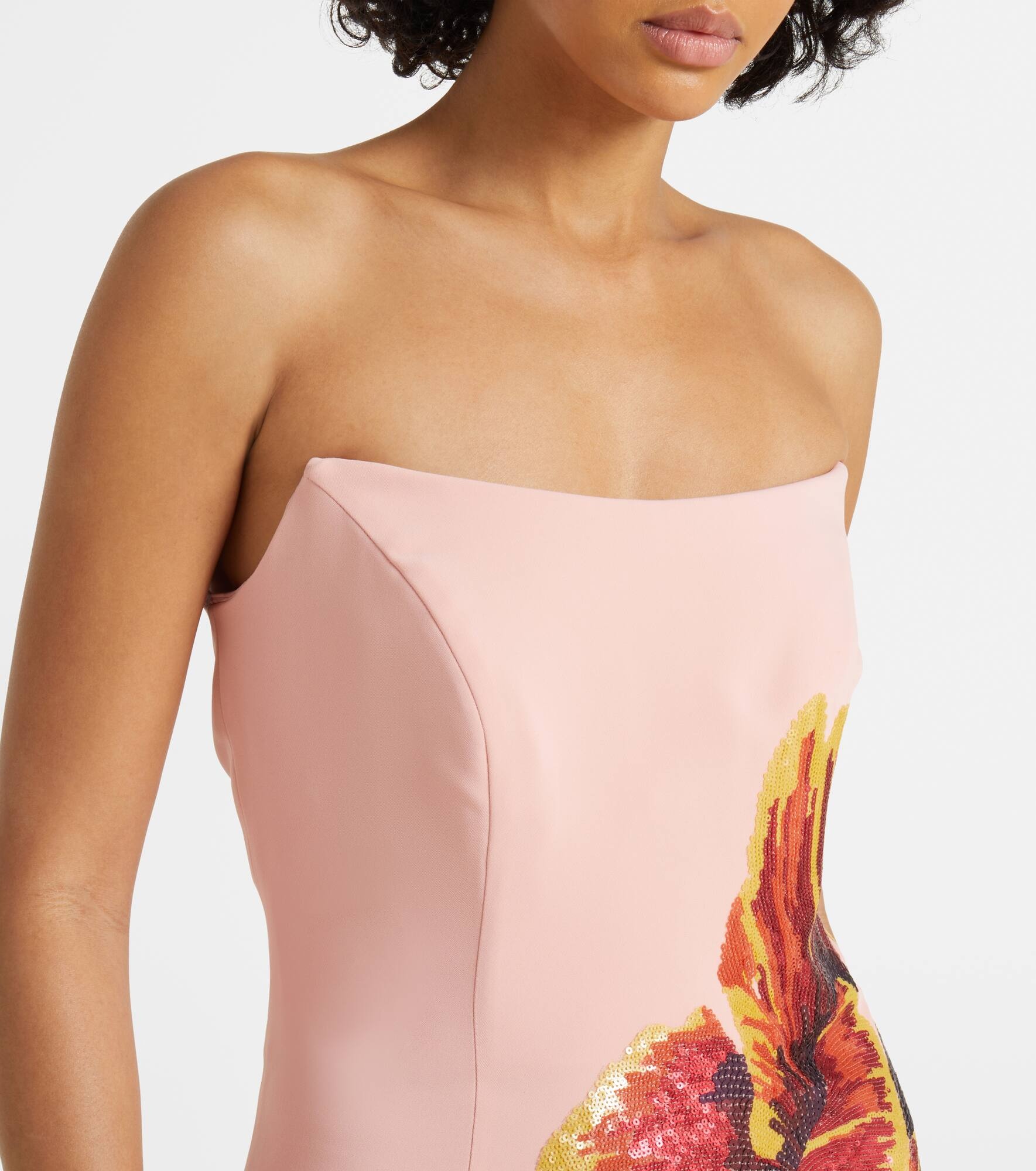 Margita floral crêpe corset gown - 4