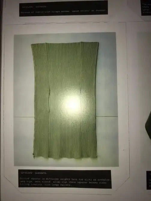 Maison Martin Margiela Fall 1998 'Flat' Collection Green Envelope Knit Jacket - 17