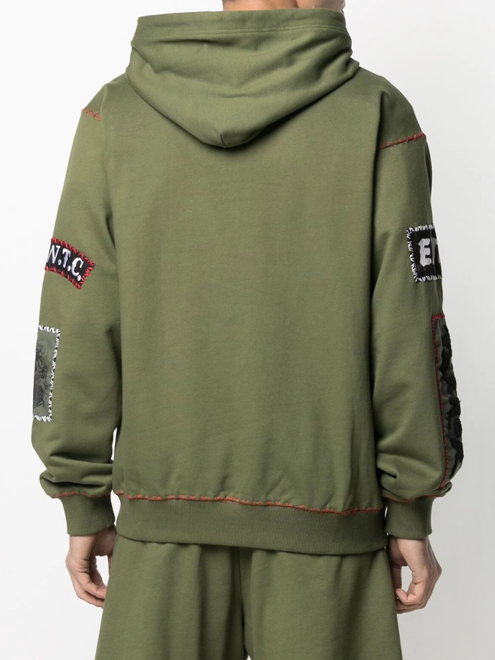 patch-detailed drawstring hoodie - 5