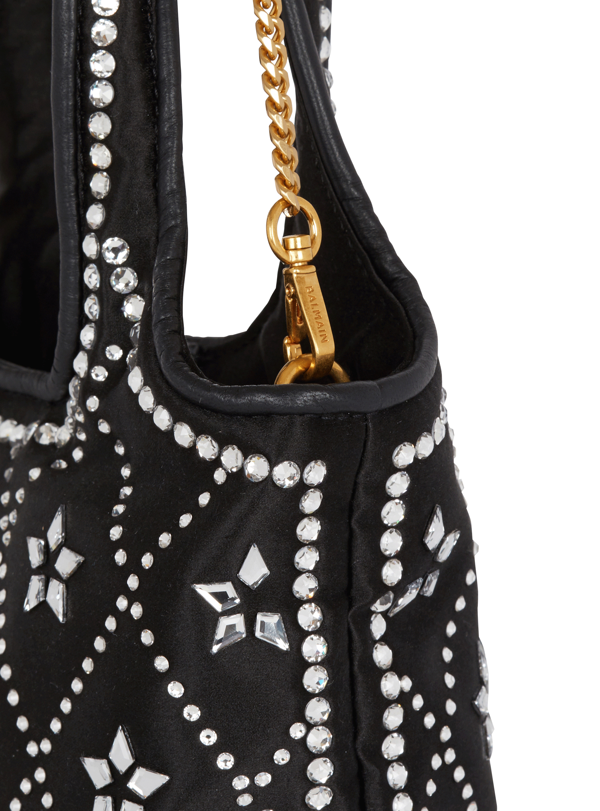 B-Army Grocery Bag in satin and crystals - 5