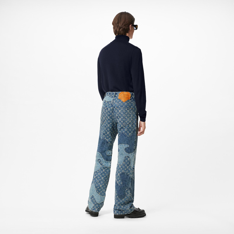 Monogram Patchwork Denim Pants 5