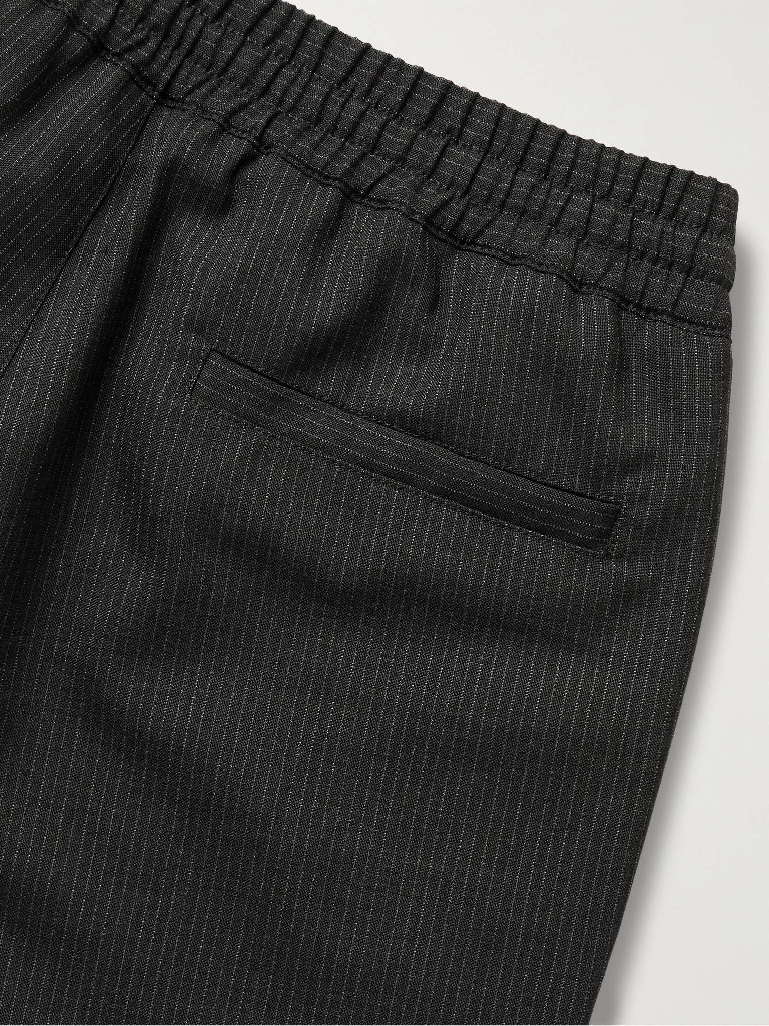 New Kaplan Pinstriped Wool Drawstring Trousers - 5