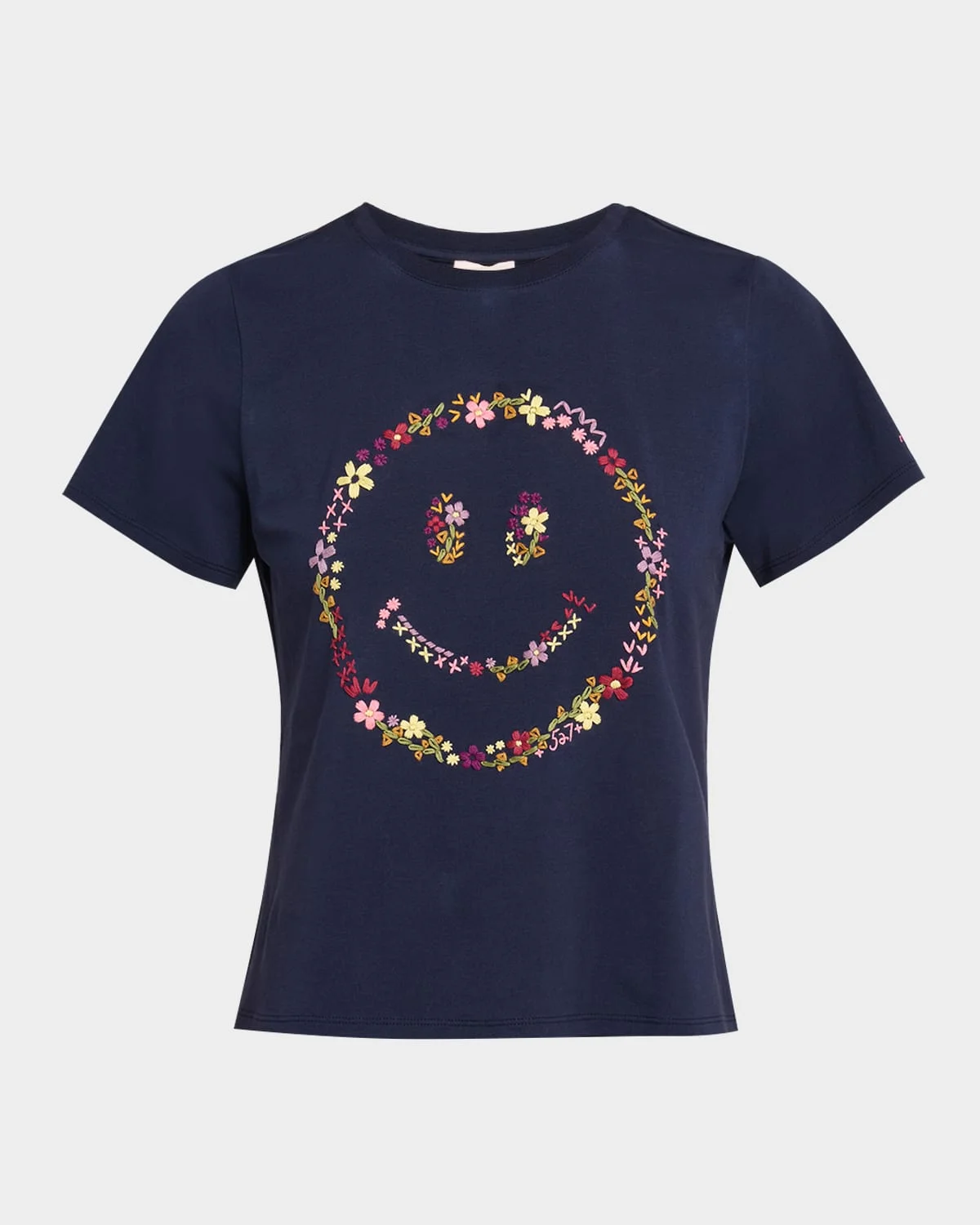 Wildflower Embroidered Shrunken Tee - 1