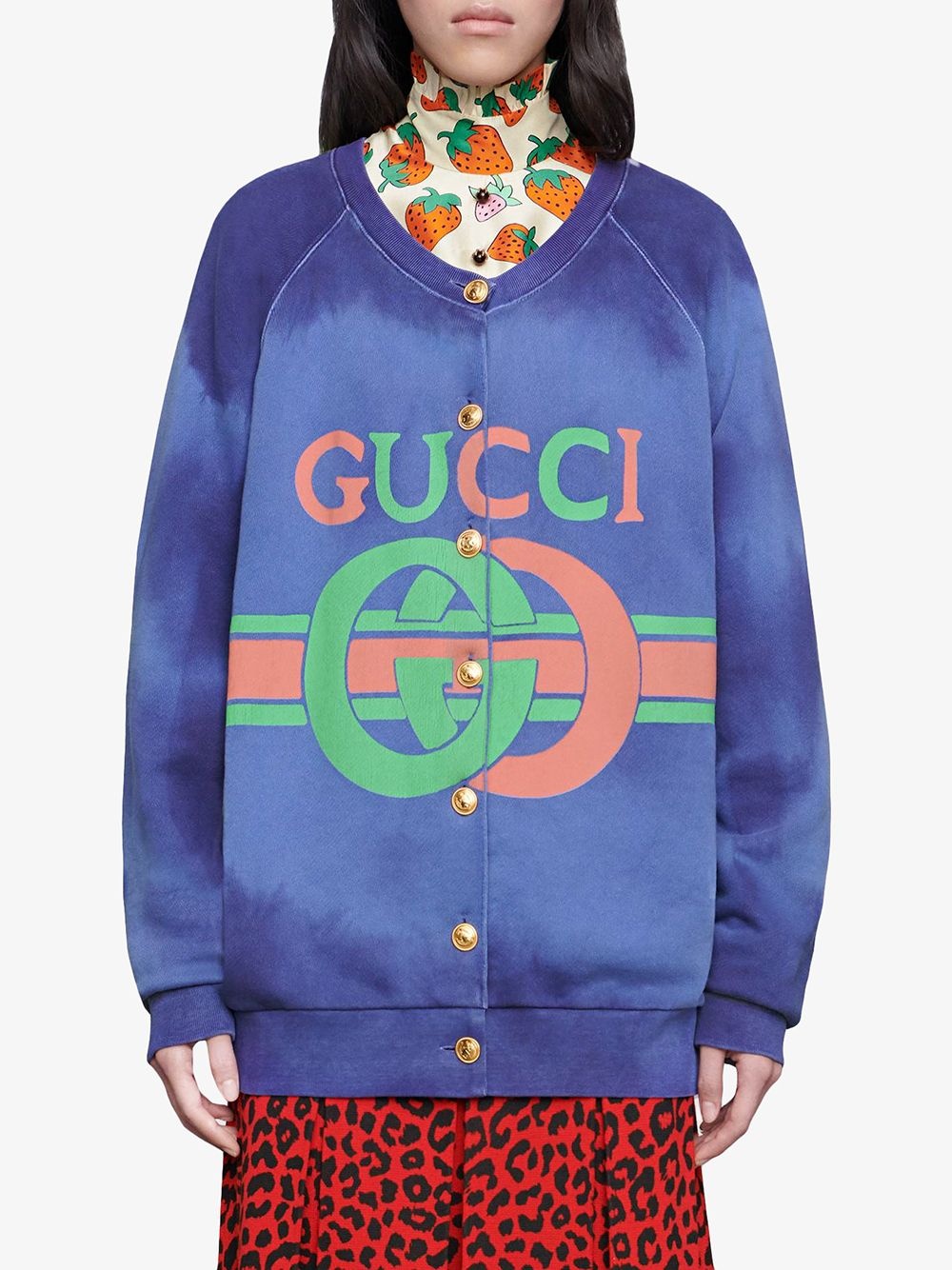 Cotton sweatshirt with Gucci logo - 3