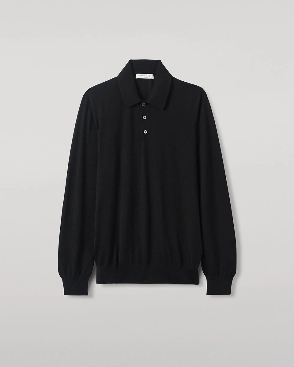 Black Cashmere Polo Shirt - 1