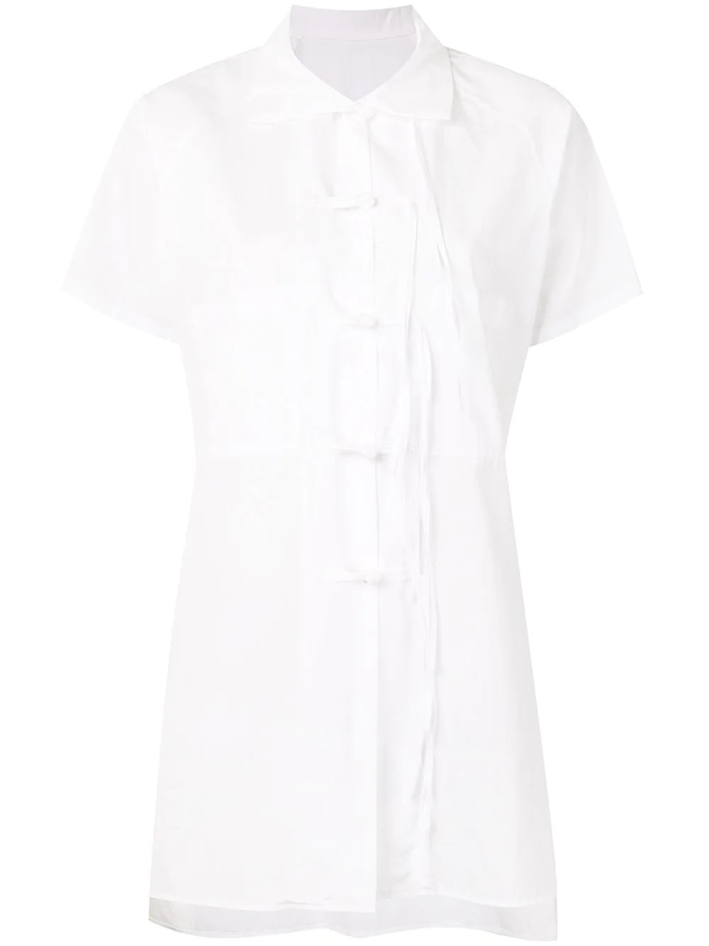 button fastening cotton shirt with tassels - 1